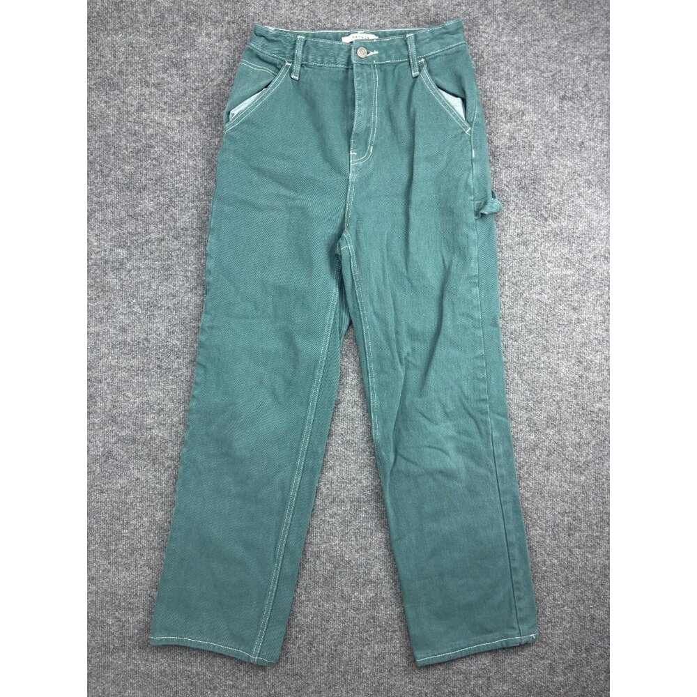 Pacsun Cargo Pants Women's 25 Green 90's Bf Carpenter Straight Leg Cotton Blend